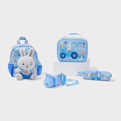 Smiggle Out & About 4 Piece Teeny Tiny Plush Backpack Bundle Blue