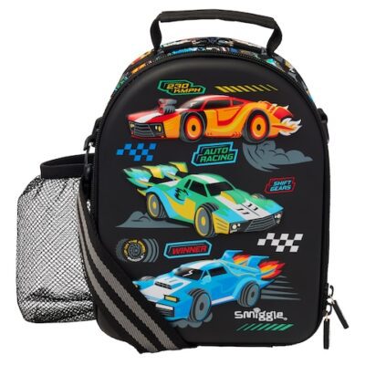 Smiggle Curious Hardtop Level Curve Lunchbox With Strap Cars