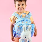 Smiggle Out & About Teeny Tiny Backpack With Detachable Plush Toy Blue