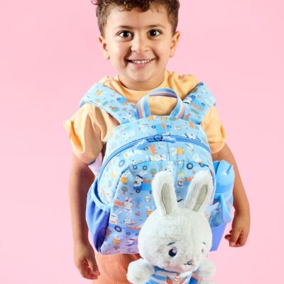 Smiggle Out & About Teeny Tiny Backpack With Detachable Plush Toy Blue