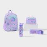 Smiggle All Stars 4 Piece Plastic Bottle Bundle: Unicorn Lilac