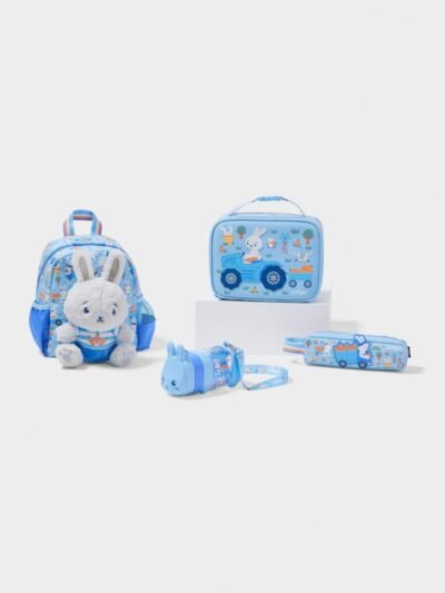 Smiggle Out & About 4 Piece Teeny Tiny Plush Backpack Bundle Blue