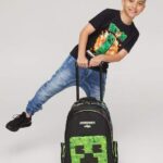 Minecraft Trolley Backpack With Light Up Wheels