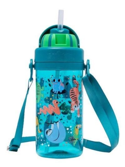 Big Dreams Teeny Tiny Plastic Drink Bottle With Strap 400Ml Green