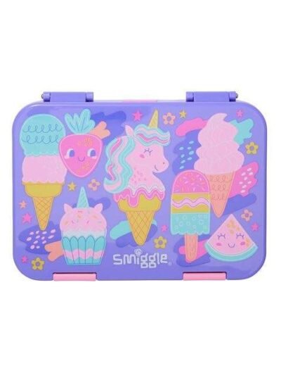 Smiggle Happy Tales Medium Happy Bento Lunchbox Lilac