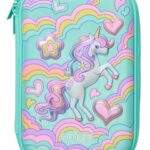 Limitless Hardtop Pencil Case 3D embossed unicorn