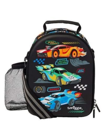 Smiggle Curious Hardtop Level Curve Lunchbox With Strap Cars