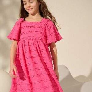 Fuchsia Pink Frill Detail Summer Dress (3-16yrs)