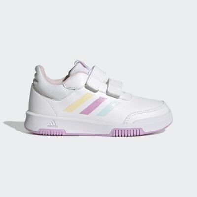 Adidas Kids Tensaur Hook and Loop Shoes Cloud White / Almost Blue / Bliss Lilac