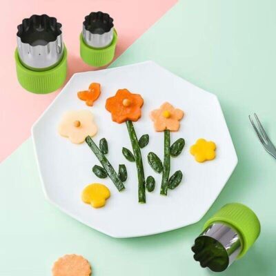 24pcs Fun Lunchbox Cutter Pack – Mini Cookie, Veggie & Fruit Stamp Molds
