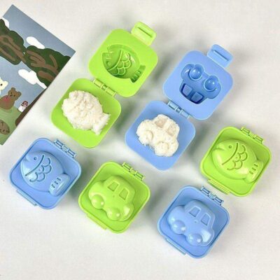 6pcs Cartoon Rice & Egg Mold Pack – Fun Lunchbox Shapers (BPA Free)