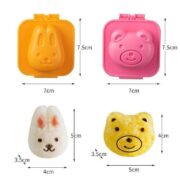 6pcs Cartoon Rice & Egg Mold Pack – Fun Lunchbox Shapers (BPA Free)