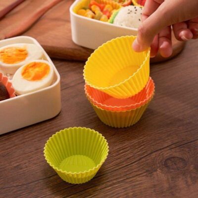3pcs Round Silicone Lunchbox Dividers – Food Cups for Kids & Bento Box