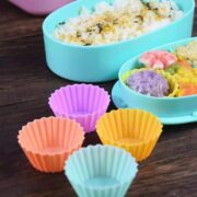 4pcs Silicone Food Cups – Round Lunchbox Dividers, Reusable Snack Holders