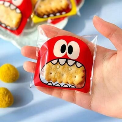 Snack Bags Small – Red Cute Monster Design (100pcs)