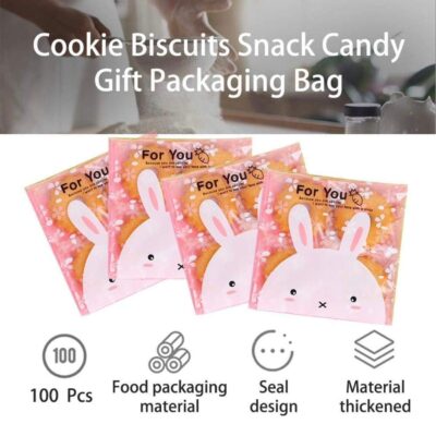 Snack Bags with Cute Bunny Design – Medium (100 pcs)
