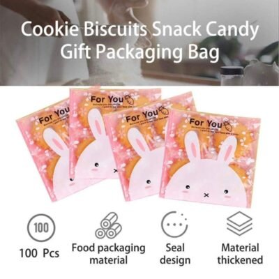 Snack Bags with Cute Bunny Design – Medium (100 pcs)