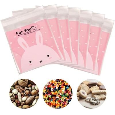 Snack Bags with Cute Bunny Design – Medium (100 pcs)