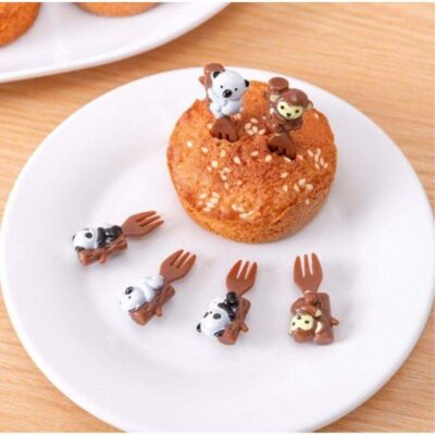 Cute Animal Mini Fruit Forks – 6 pcs Pack