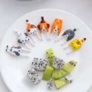 Cute Cat & Dog Lunchbox Picks – Animal Tail Food Fruit Forks | (7 pcs)