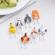 Cute Cat & Dog Lunchbox Picks – Animal Tail Food Fruit Forks | (7 pcs)