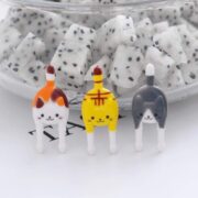 Cute Cat & Dog Lunchbox Picks – Animal Tail Food Fruit Forks | (7 pcs)
