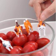 Cute Cat & Dog Lunchbox Picks – Animal Tail Food Fruit Forks | (7 pcs)