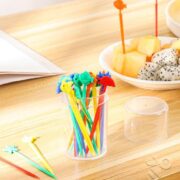 20 pcs Long Fruit Picks Set for Kids Lunchbox & Party Snacks