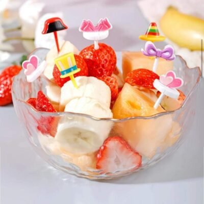 8 pcs Pink Food Picks for Kids Lunchbox, Bento & School Snacks