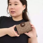 Medium Corner Zip Wallet In Signature Canvas