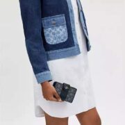 Medium Corner Zip Wallet In Signature Jacquard
