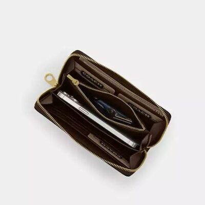 Long Zip Around Wallet In Signature Canvas