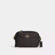 Coach Mini Jamie Camera Bag In Signature Canvas Gold/Walnut/Black