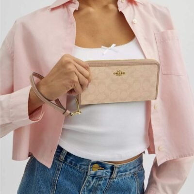 Long Zip Around Wallet With Signature Canvas