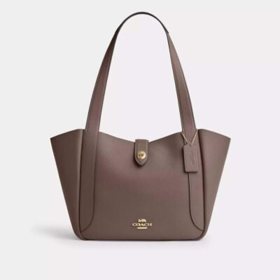 Coach Hadley Turnlock Tote Bag Dark Stone
