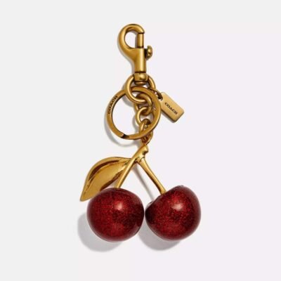 Coach Cherry Bag Charm Brass/Red Apple