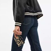 Medium Corner Zip Wallet With Leopard Print