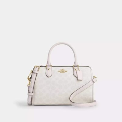 Coach Rowan Satchel Bag In Signature Canvas White/Chalk