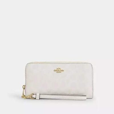 Long Zip Around Wallet In Signature Canvas