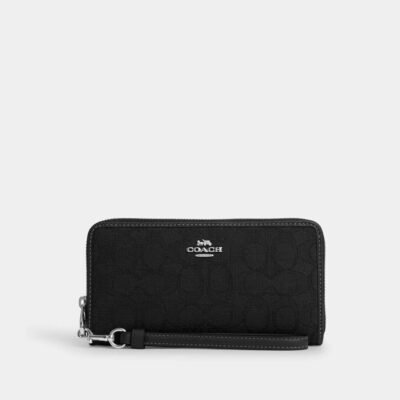 Long Zip Around Wallet In Signature Jacquard