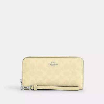 Long Zip Around Wallet In Signature Canvas