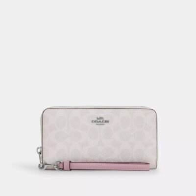 Long Zip Around Wallet In Signature Canvas