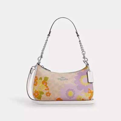 Teri Shoulder Bag In Signature Canvas With Floral Print