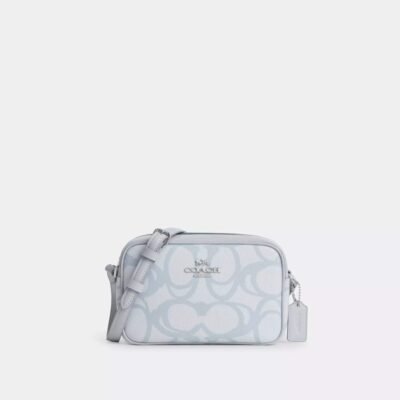 Coach Mini Jamie Camera Bag In Sketch Signature Canvas Silver/Ice Blue