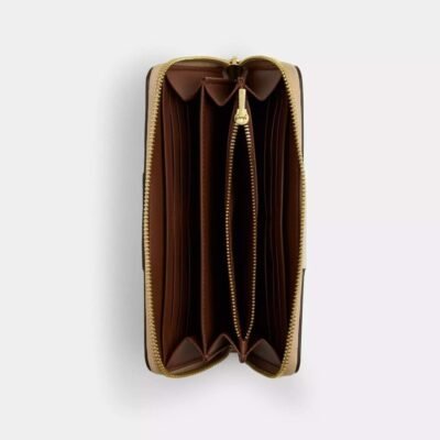 Long Zip Around Wallet In Signature Canvas With Stripe