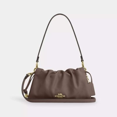 Coach Faye Shoulder Bag With Ruching Gold/Dark Stone