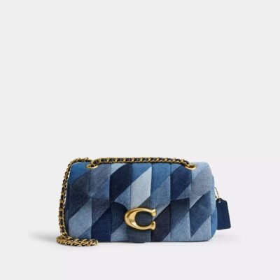Coach Tabby Shoulder Bag 26 With Patchwork Quilting denim/Brass