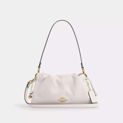 Coach Faye Shoulder Bag With Ruching Gold/Chalk