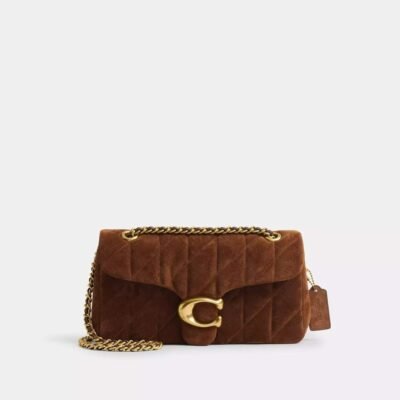 Coach Tabby Shoulder Bag 26 With Quilting Brass/Warm Brown