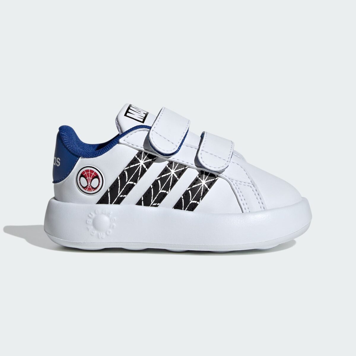 ADIDAS MARVEL GRAND COURT SPIDER-MAN SHOES Baby Cloud White / Core Black / Royal Blue